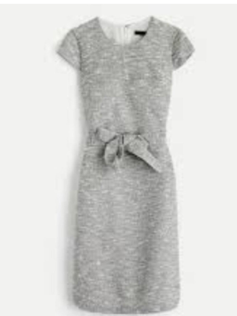 J. Crew Grey Textured Cotton-Blend Belted Shift Dress - 10